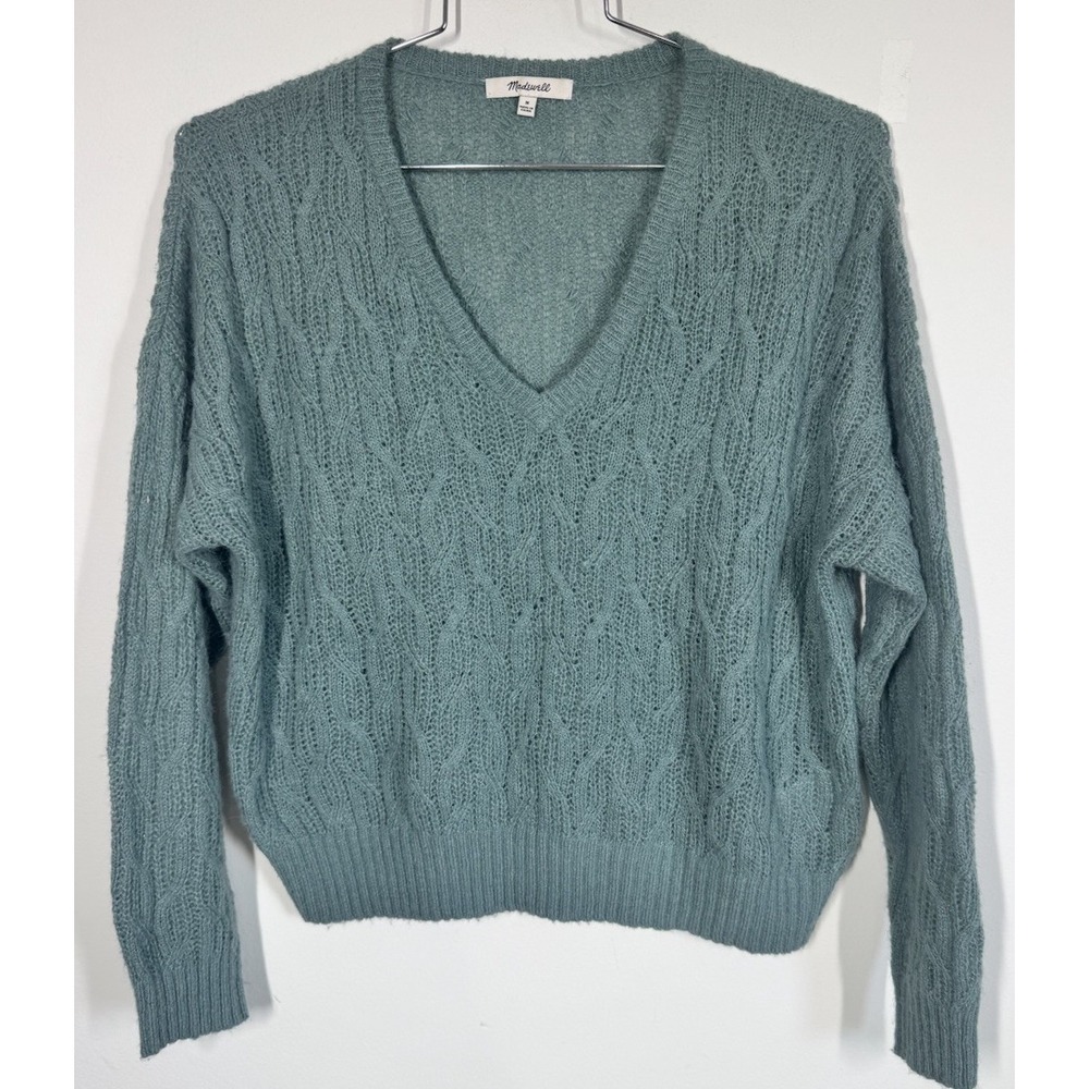 Madewell Alna V-Neck Alpaca Blend Lightweight Sweater Womens M Granola Girl Boho